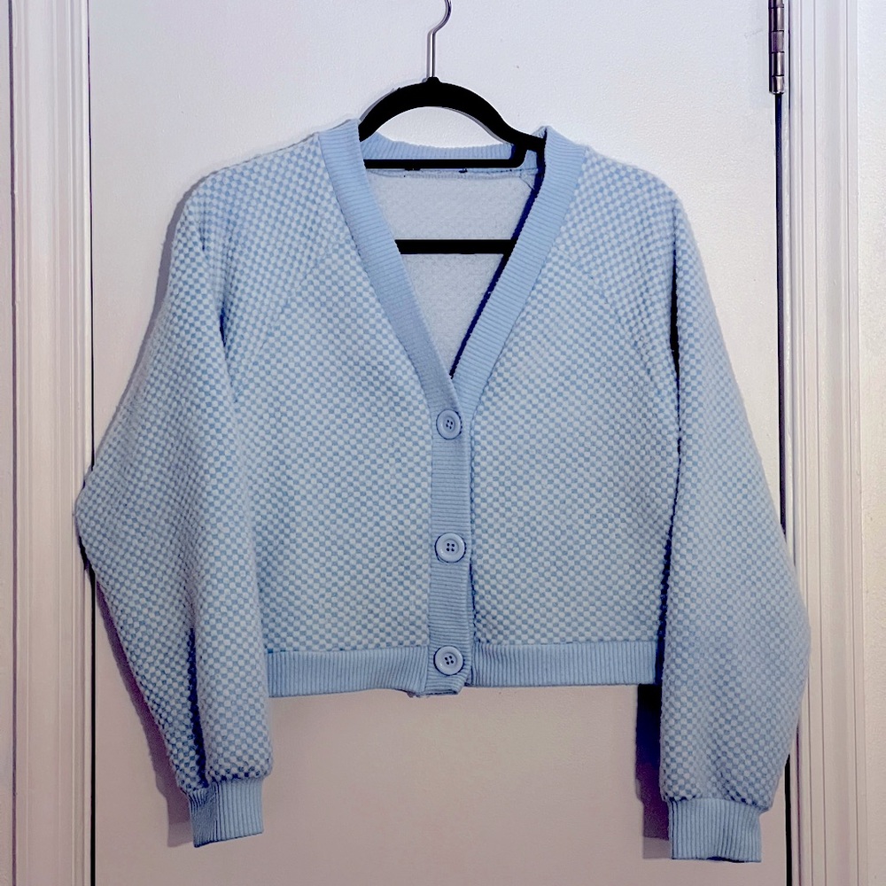 FINAL SALS 🛒💥 Zara Checkered Blue Cardigan